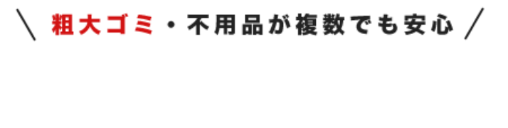 粗大ゴミ・不用品が複数でも安心積載プラン