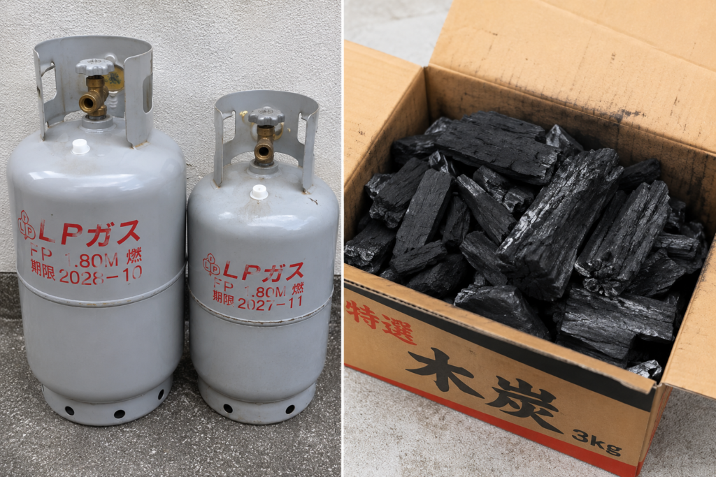 ガスボンベ・炭はどう処分する?